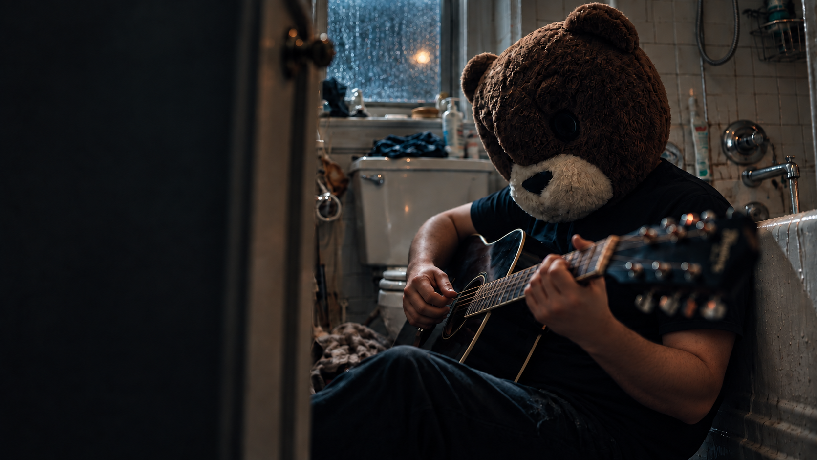 DOME. playing guitar alone in a London bathroom
